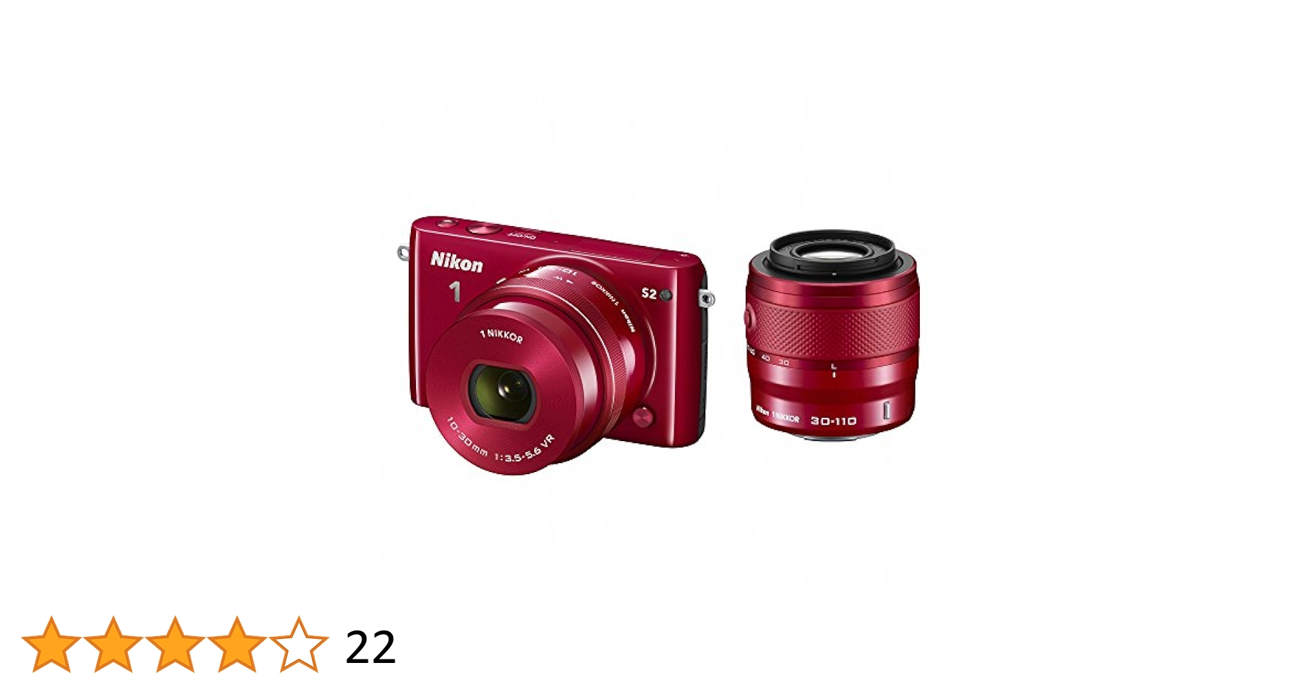 ✨希少カラー✨ Nikon1 S2 ミラーレスカメラ　レッド　ダブルズームキット Amazon | Nikon ミラーレス一眼 Nikon1 S2 ダブルズームキット